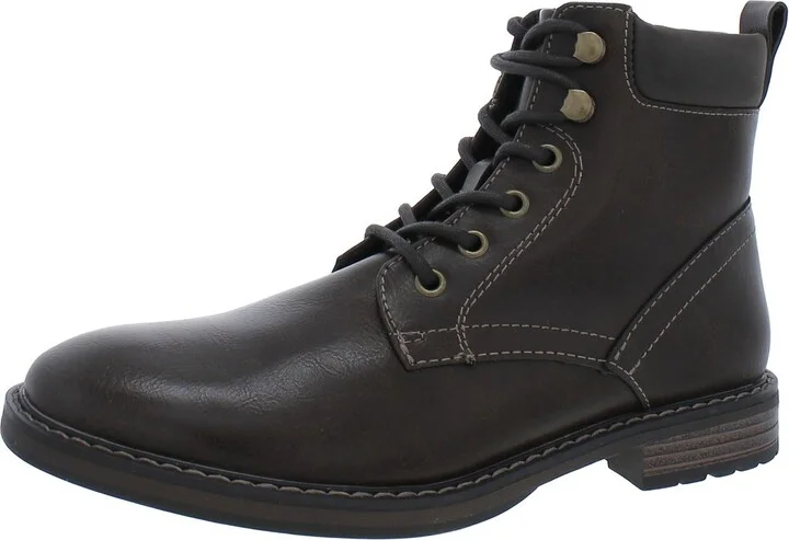 Westin Mens Faux Leather Lace-Up Ankle Boots