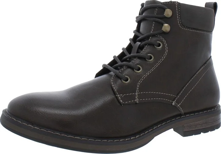 Westin Mens Faux Leather Lace-Up Ankle Boots