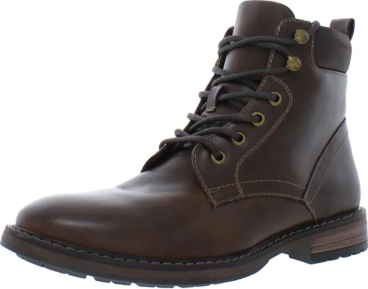 Westin Mens Faux Leather Lace-Up Ankle Boots