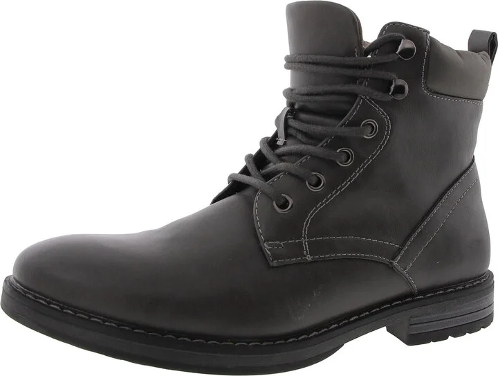 Westin Mens Faux Leather Round Toe Combat & Lace-up Boots