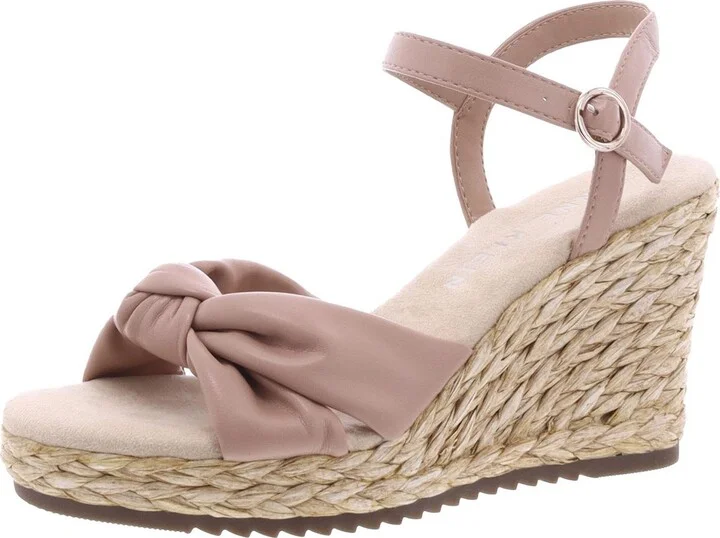 Wheatley Womens Faux Leather Sandal Wedge Heels
