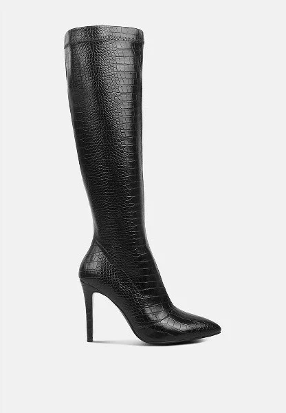 Wheedle Croc High Heeled Calf Boots Women - Image 2