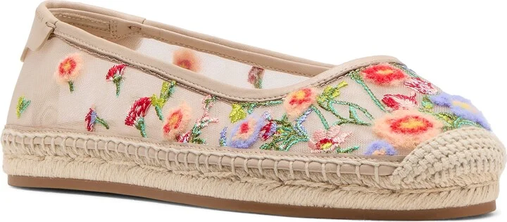 Whimsical Garden Mesh Espadrille Flat