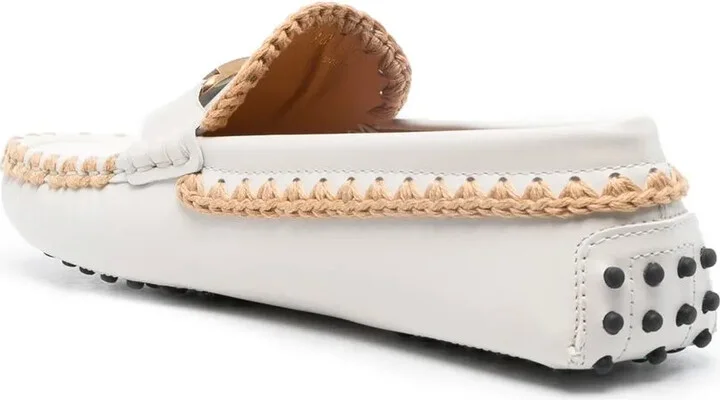Whipstitch Buckled Leather Loafers - Image 3