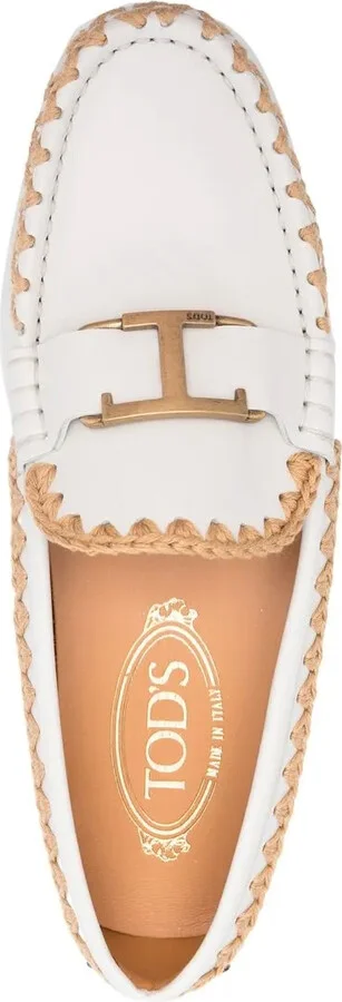 Whipstitch Buckled Leather Loafers - Image 4