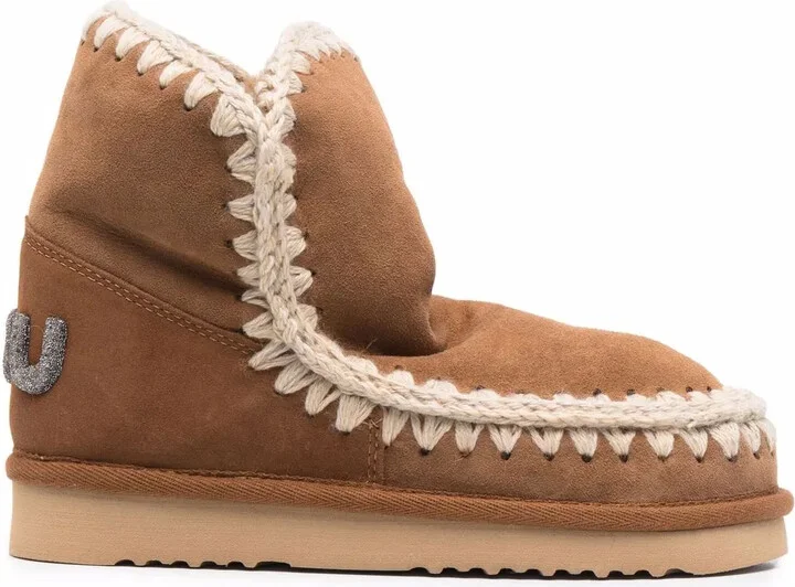 Whipstitch-Detail Boots
