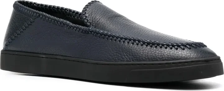 Whipstitch-Detail Leather Loafers - Image 2