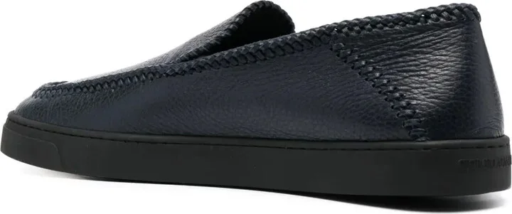 Whipstitch-Detail Leather Loafers - Image 3