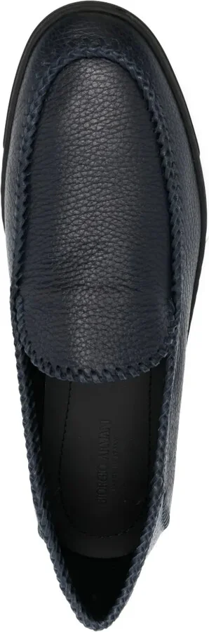 Whipstitch-Detail Leather Loafers - Image 4