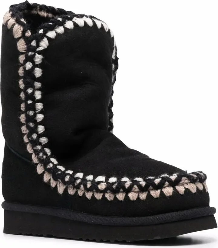 whipstitch-detail suede Eskimo boots - Image 2