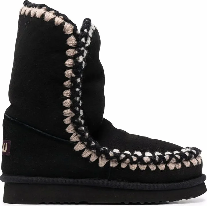 whipstitch-detail suede Eskimo boots