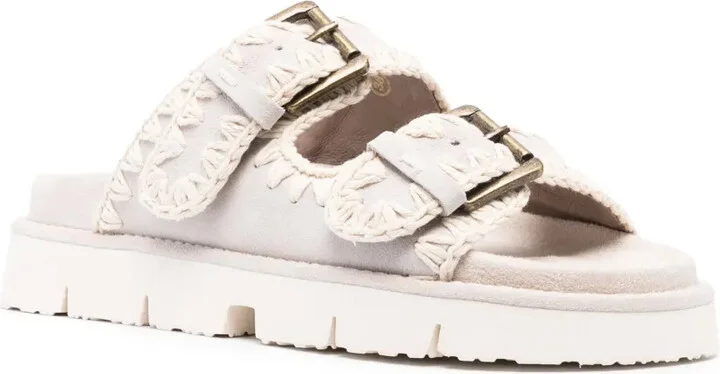 Whipstitch-Trim Calf-Suede Slides - Image 2