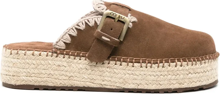 Whipstitch-Trim Flatform Mules