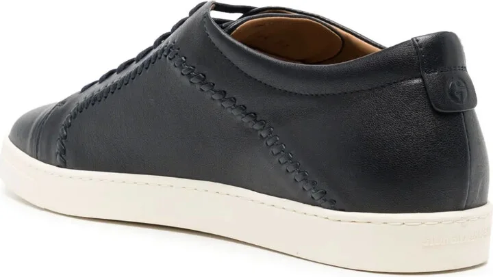 Whipstitch-Trim Leather Sneakers - Image 3
