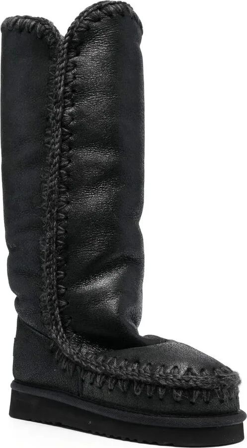 Whipstitch-Trim Shearling-Lined Boots - Image 2