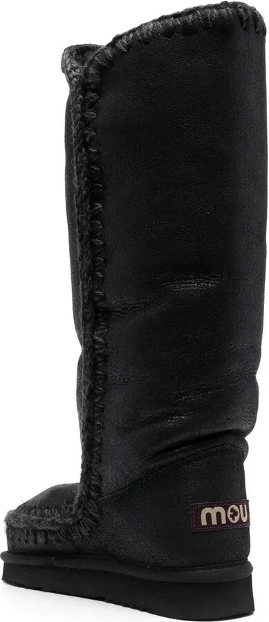 Whipstitch-Trim Shearling-Lined Boots - Image 3