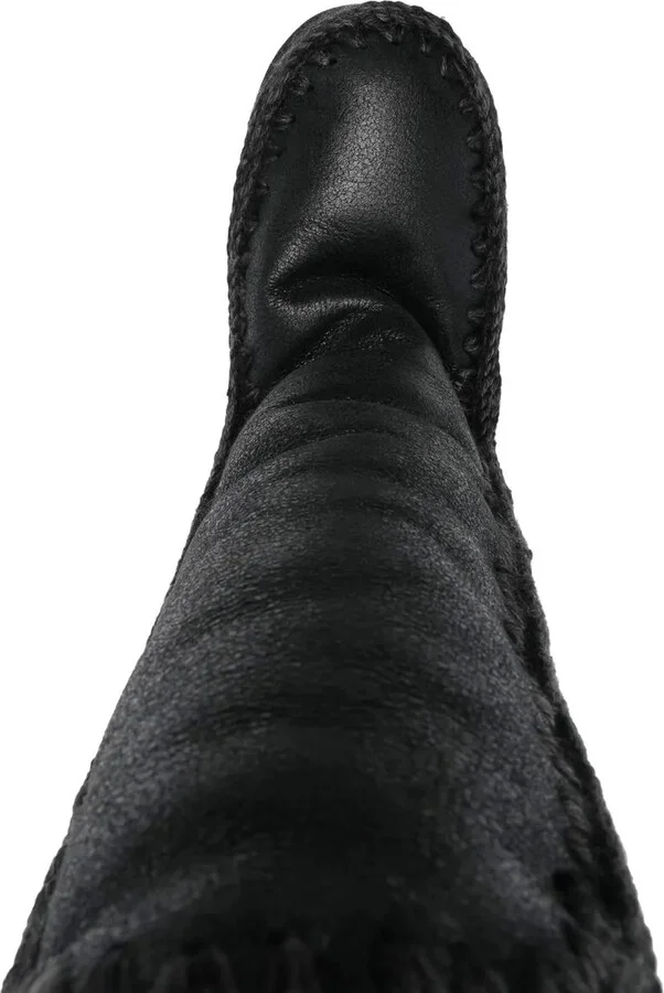 Whipstitch-Trim Shearling-Lined Boots - Image 4