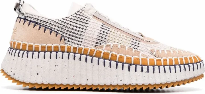 Whipstitch-Trim Sneakers