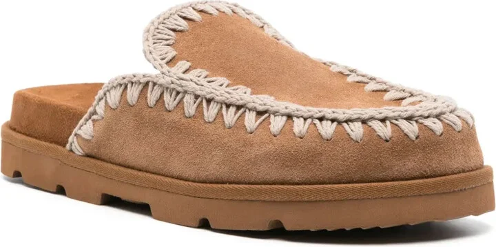 Whipstitch-Trim Suede Mules - Image 2