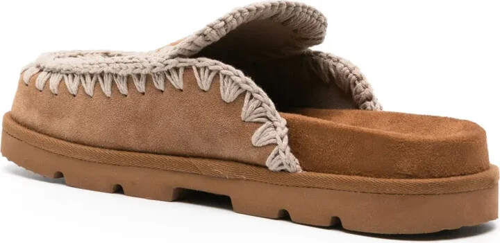 Whipstitch-Trim Suede Mules - Image 3