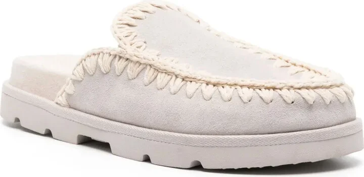 Whipstitch-Trim Suede Mules - Image 2