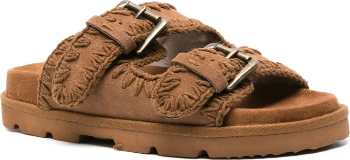 Whipstitch-Trim Suede Slides - Image 2