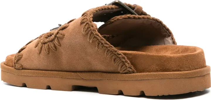 Whipstitch-Trim Suede Slides - Image 3