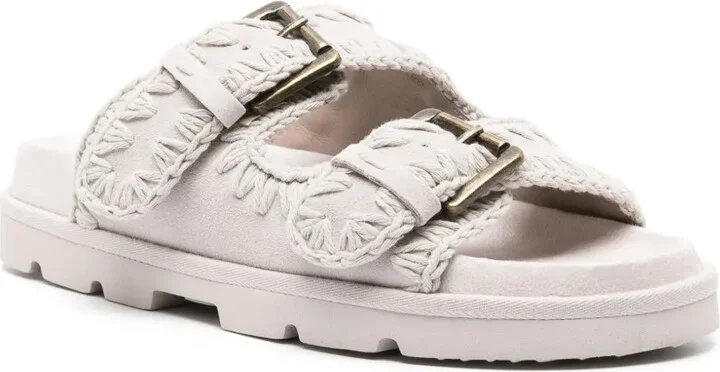 Whipstitch-Trim Suede Slides - Image 2