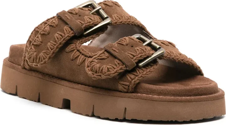 Whipstitch-Trim Suede Slides - Image 2