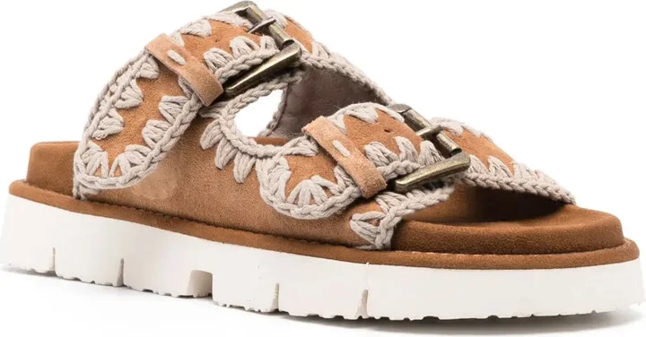Whipstitch-Trim Suede Slides - Image 2