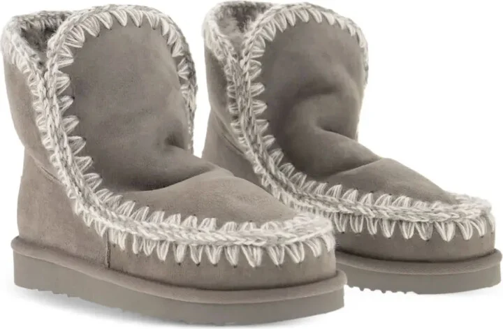 Whipstitch-Trims Suede Ankle Boots - Image 4
