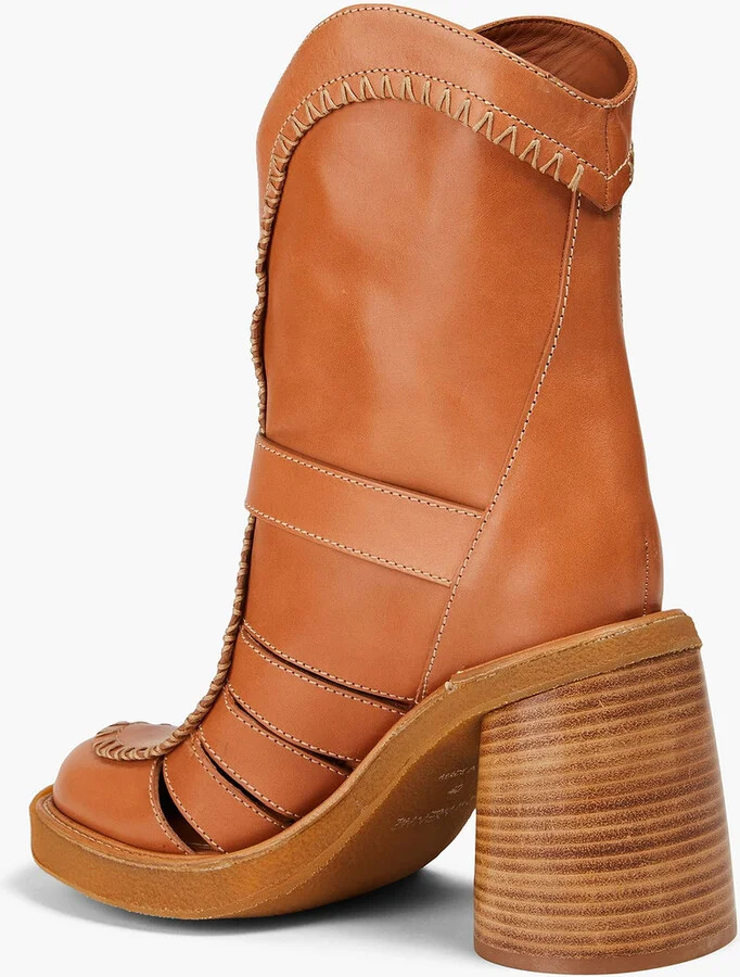 Whipstitched leather ankle boots - Image 3