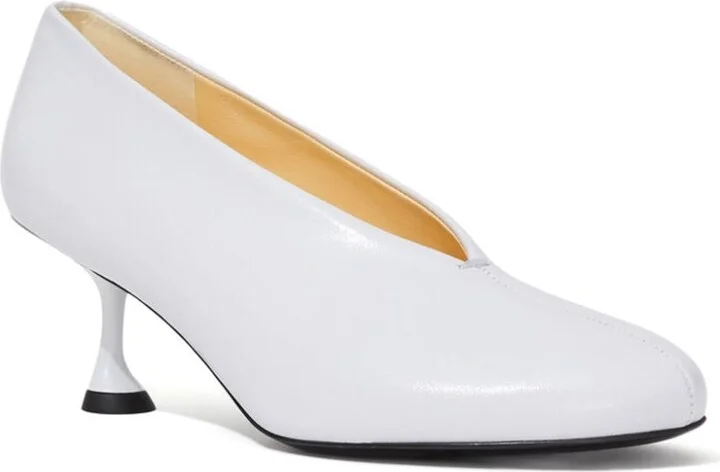 White 60mm Tee Pumps - Image 2