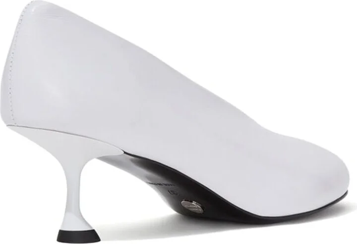 White 60mm Tee Pumps - Image 3