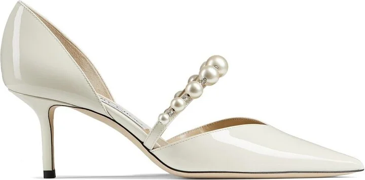 White 65mm Aurelie Pumps