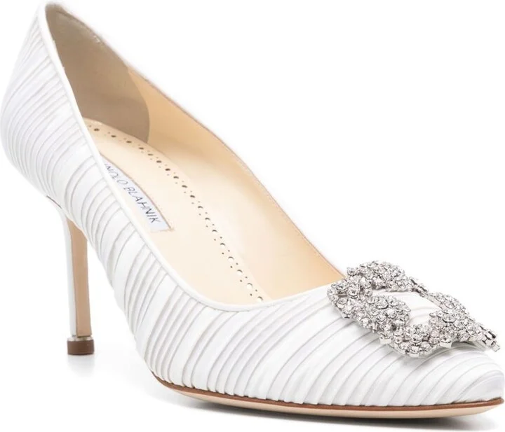 White 70mm Hangisi Pumps - Image 2