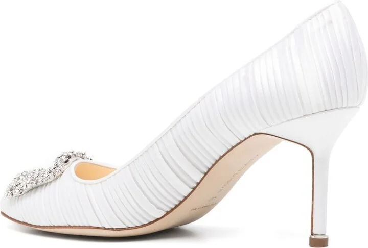 White 70mm Hangisi Pumps - Image 3