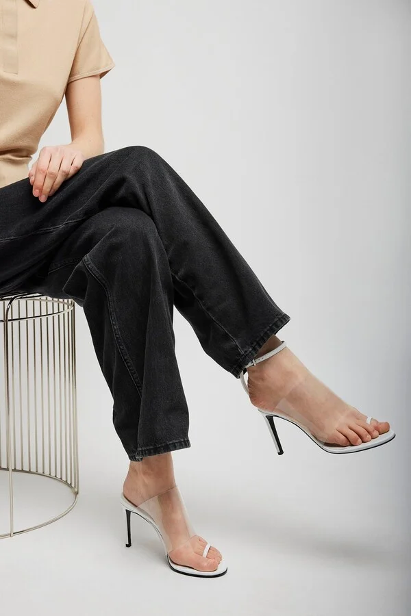 White 90 calfskin sandals - Image 2