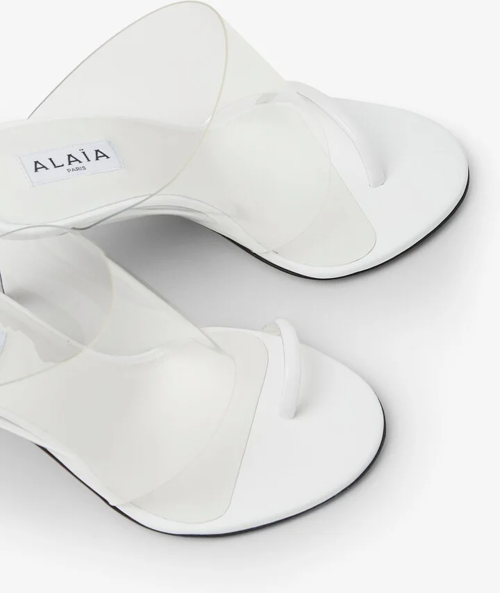 White 90 calfskin sandals - Image 5
