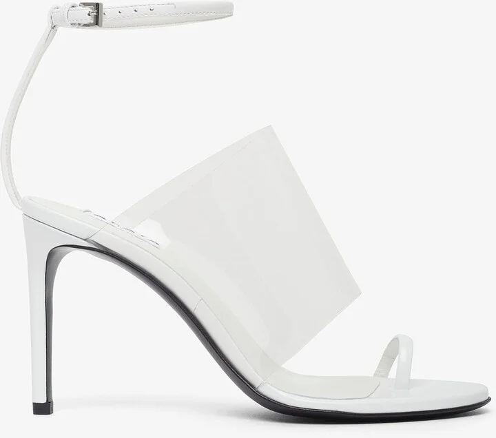 White 90 calfskin sandals