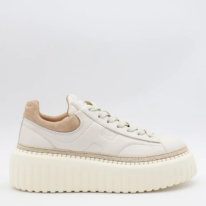 White And Beige Sneakers