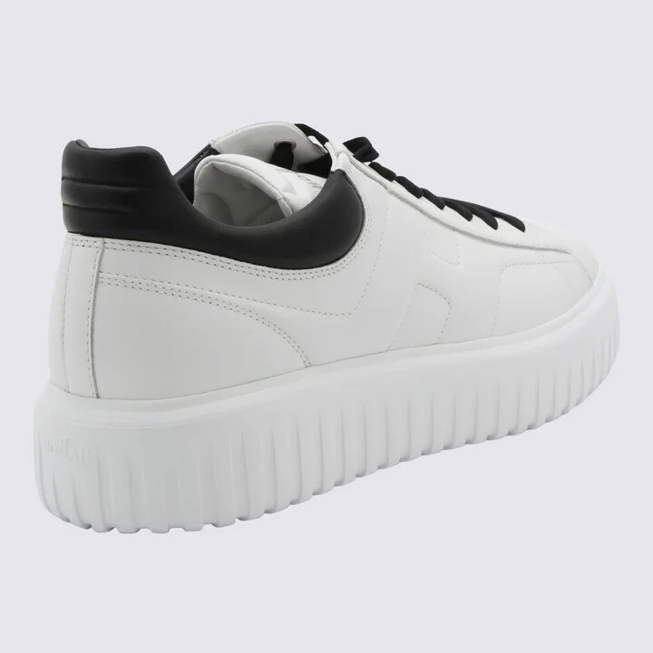 White And Black Leatehr Sneakers - Image 2