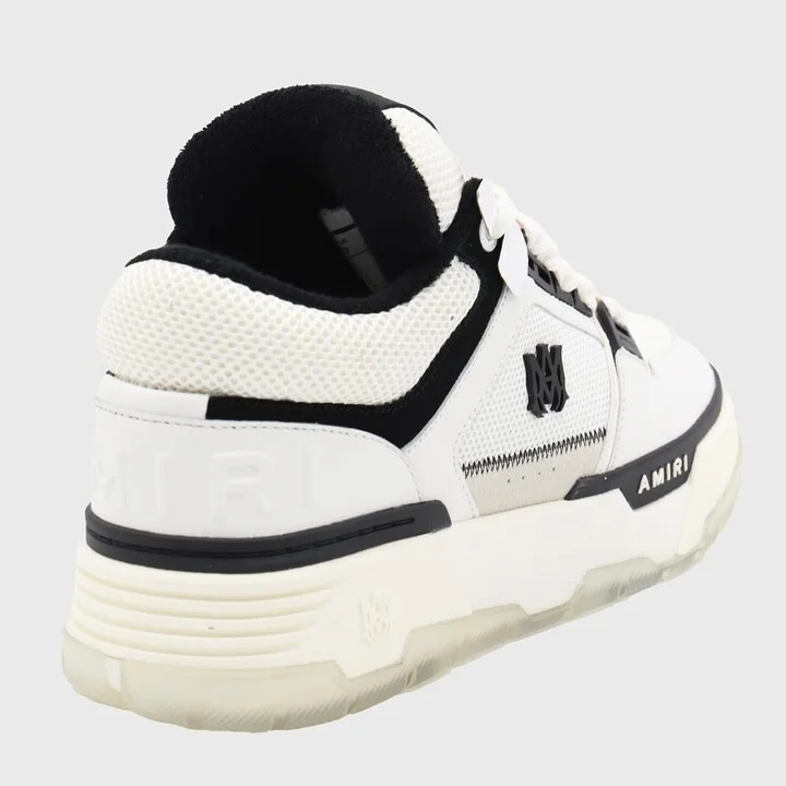 White And Black Leather Ma-1 Sneakers - Image 2