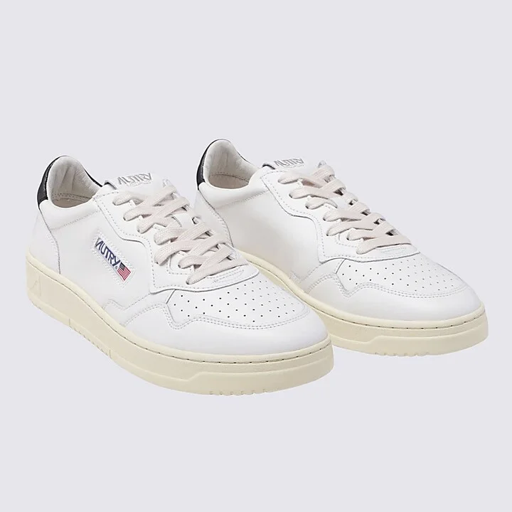 White And Black Leather Sneakers - Image 3