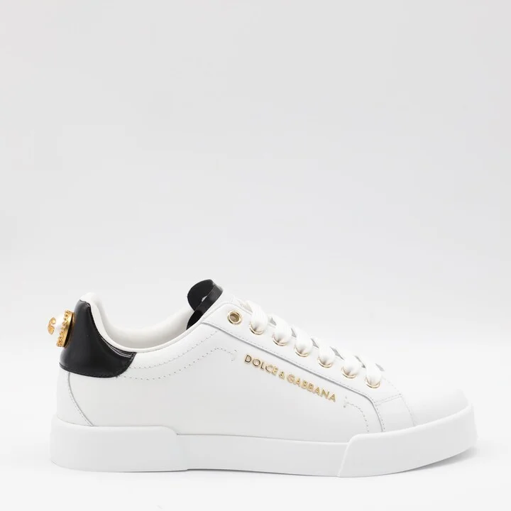 White And Black Leather Sneakers - Image 2