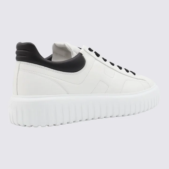 White And Black Leather Sneakers - Image 2