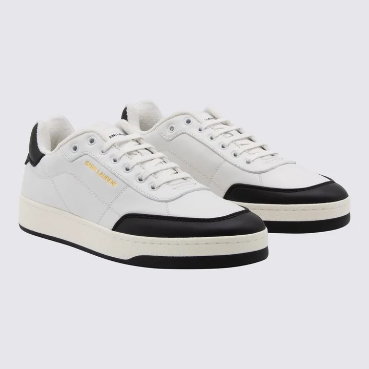 White And Black Leather Sneakers - Image 2