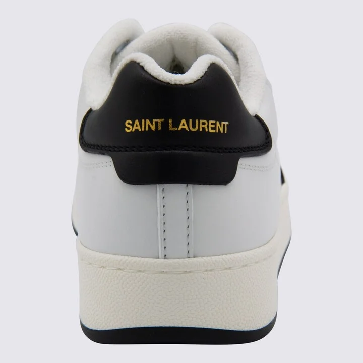 White And Black Leather Sneakers - Image 4