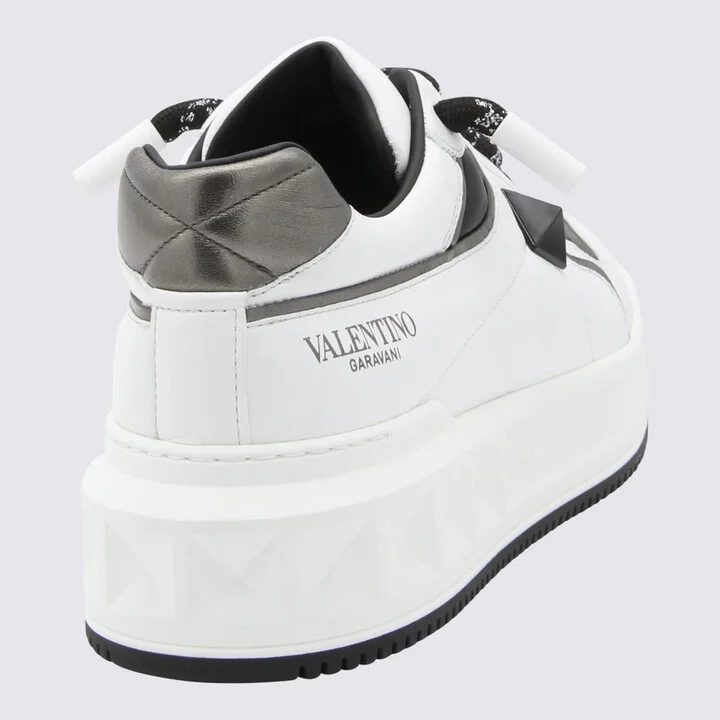 White And Black Leather Sneakers - Image 2