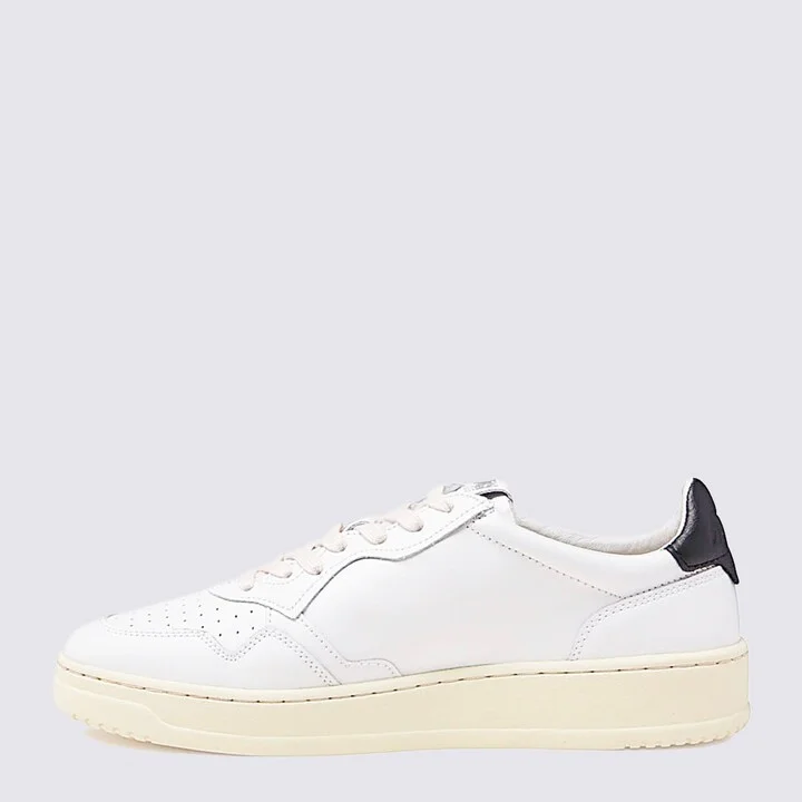 White And Black Leather Sneakers